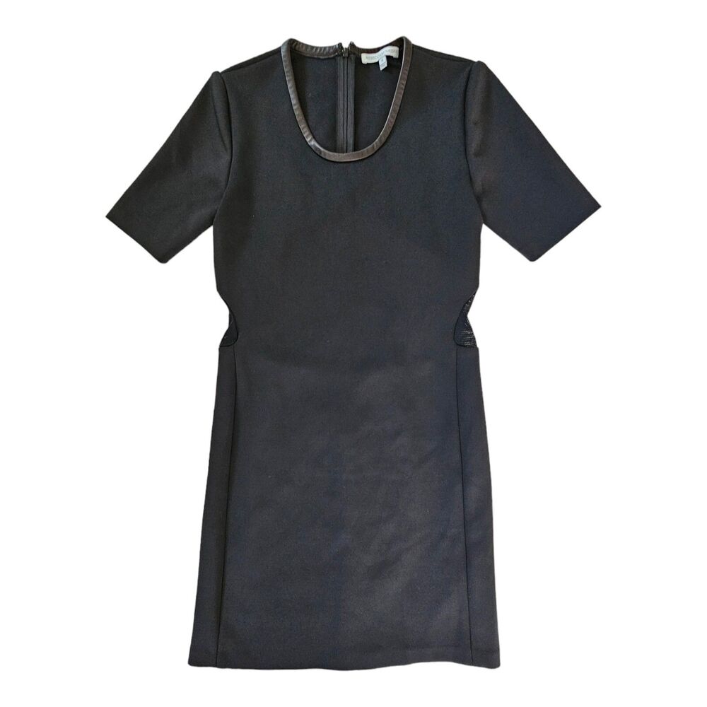 Rebecca Minkoff Black‎ Sheath Jayce Dress Mesh Inserts Women's Size 4